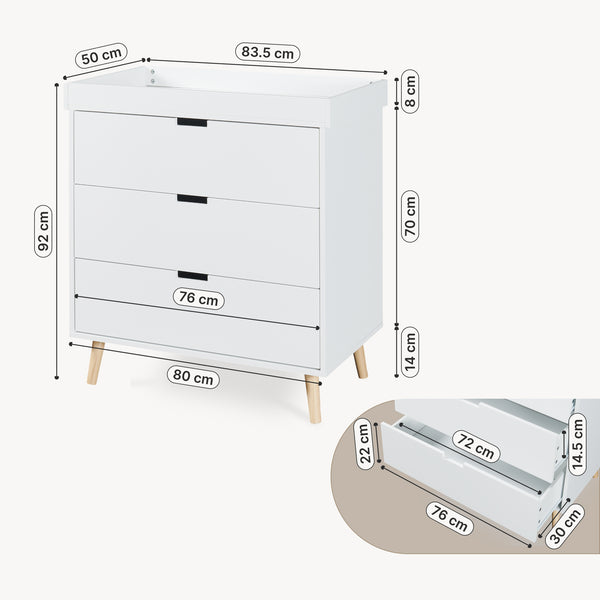 Przewijak Sallinrar z odpinaną nakładką do przewijania [en.casa]