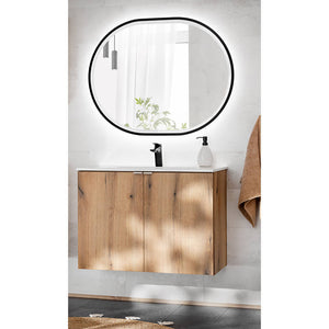 Umywalka Newport 80x57x39 cm z lustrem LED w kolorze dębu [en.casa]